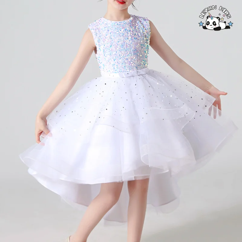 LEZONKIDS - Customizable Designs Kids Girls Dresses Sequin Princess Puff Party Dresses for Girls